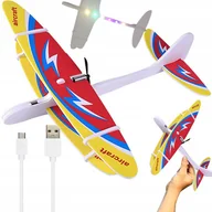 Samoloty i helikoptery - SAMOLOT STYROPIANOWY LATAJĄCY PIANKOWY USB LED SZYBOWIEC RZUTKA SILNIK - miniaturka - grafika 1