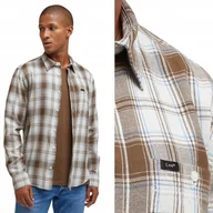 Koszule męskie - Lee LEESURE SHIRT Ecru KOSZULA W KRATĘ REGULAR FIT M - miniaturka - grafika 1