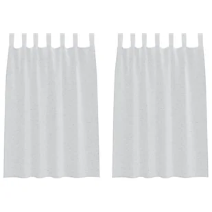 vidaXL Zasłony z zasłonami 2 pcs Jasny szary 140 x 140 cm Poliester - Zasłony - miniaturka - grafika 1
