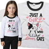 Piżamy dla dziewczynek - Piżama dziecięca Dziewczyna Która Kocha Koty 110/116 - VoloDonum - miniaturka - grafika 1