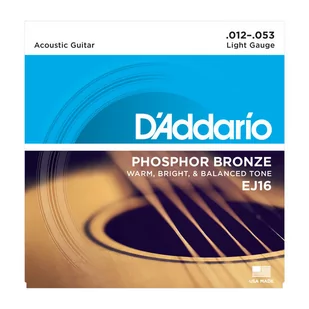 D'Addario EJ16 - Phosphor Bronze 12-53 - Struny gitarowe  - miniaturka - grafika 1