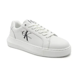 CALVIN KLEIN JEANS Skórzane trampki CHUNKY CUPSOLE MONOLOGO - Trampki damskie - miniaturka - grafika 1