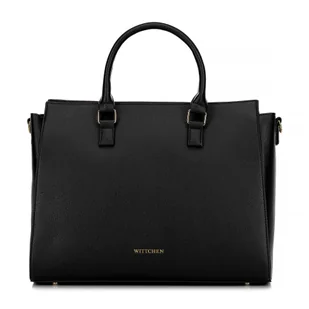 Damska torba na laptopa 17" z imitacji skóry czarno - złota - Torebki damskie - miniaturka - grafika 1