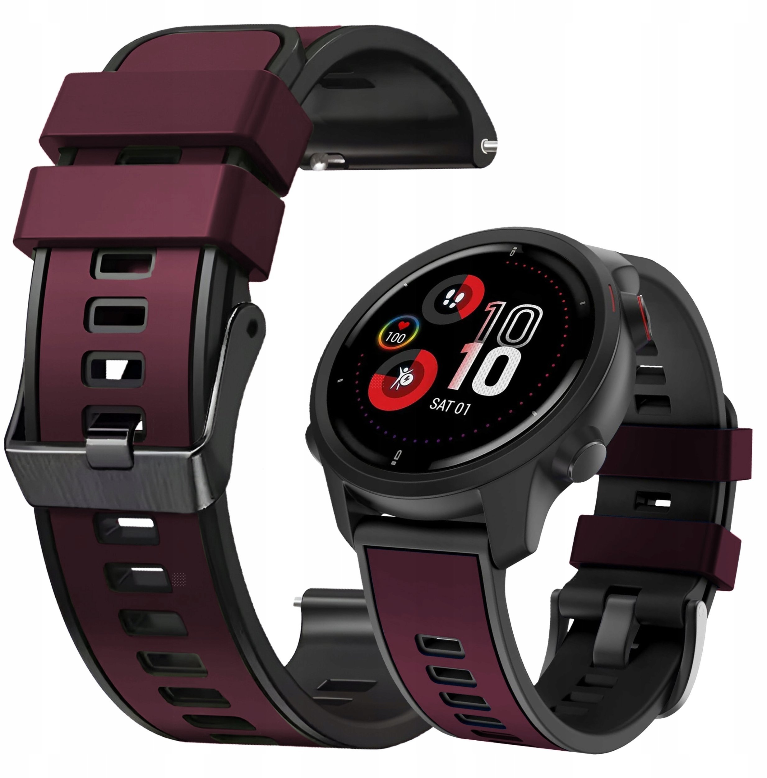ChronSmarta Pasek ChronSmarta do smartwatch'a Huawei Watch GT 2 2e 3 4 5 46mm pro active classic elite se Bordowy
