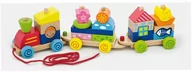 Pociągi dla dzieci - VIGA Zabawka do ciągania Drewniana kolejka na sznurku 50089 - miniaturka - grafika 1