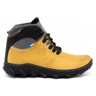 Buty trekkingowe męskie - Trzewiki męskie zimowe skórzane 150GT żółte - Buty Olivier - miniaturka - grafika 1