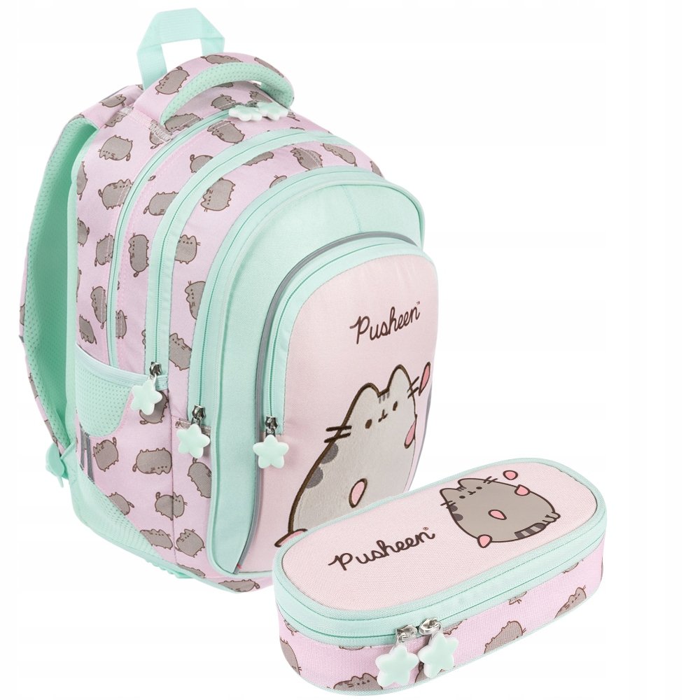 Plecak szkolny młodzieżowy tornister Pusheen Pink dla dziewczynki Zestaw