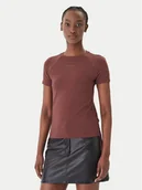 Koszulki i topy damskie - Patrizia Pepe T-Shirt 2M4549/J416-B887 Brązowy Reglan Fit - miniaturka - grafika 1