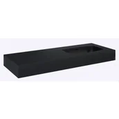 Umywalki - ELITA 168879 UMYWALKA DIMPLE 120 PRAWA (60+60) śCIENNA, MARMUR BLACK MATT - miniaturka - grafika 1