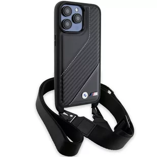 BMW BMHCP15L23PSCCK iPhone 15 Pro 6.1" czarny/black hardcase M Edition Carbon Stripe & Strap - Etui i futerały do telefonów - miniaturka - grafika 3