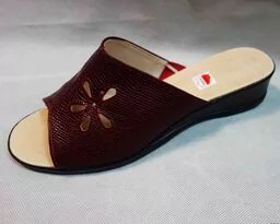 Skórzane KLAPKI bordo szerokie tegosc H 41 - Klapki i japonki damskie - miniaturka - grafika 1