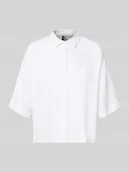 Bluzki damskie - Bluzka koszulowa o kroju regular fit z mieszanki lnu i wiskozy model ‘LINN’ - miniaturka - grafika 1