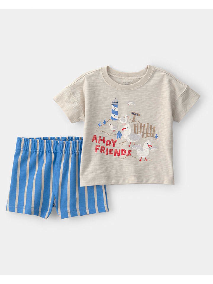 carter's 2-częściowy zestaw w kolorze beżowo-niebieskim