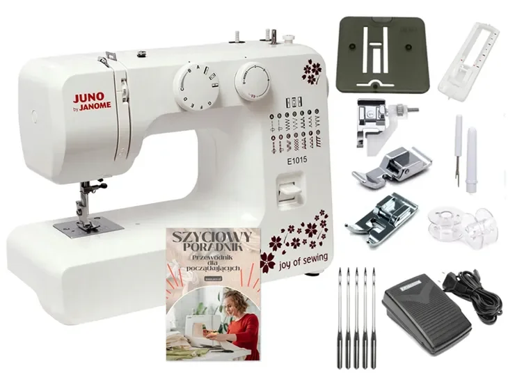 REWELACYJNA domowa Maszyna do Szycia JANOME JUNO E1015 + GRATIS PORADNIK