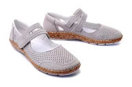 Półbuty damskie - RIEKER 44885-40 grey, półbuty letnie damskie - Rieker - miniaturka - grafika 1