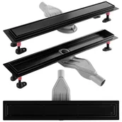 Odpływy liniowe - Odpływ liniowy Rea czarny Neox Superflow 60 cm - miniaturka - grafika 1