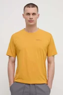 Koszulki męskie - Jack Wolfskin t-shirt sportowy Delgami kolor żółty gładki - miniaturka - grafika 1