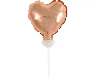 GoDan Balon Foliowy 8 cm Na Patyku Serce Złoty Bs-4rz - Balony i akcesoria - miniaturka - grafika 1