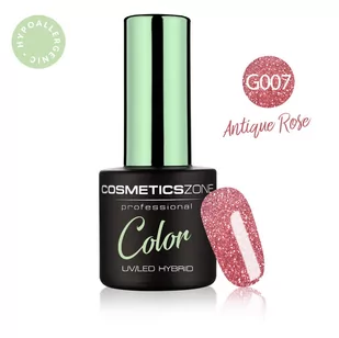 Lakier hybrydowy hipoalergiczny brokatowy róż 7ml – Antique Rose G007 - Lakiery hybrydowe - miniaturka - grafika 1