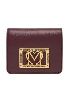 LOVE MOSCHINO Mały Portfel Damski JC5604PP1NLI0552 Bordowy - Portfele - miniaturka - grafika 1