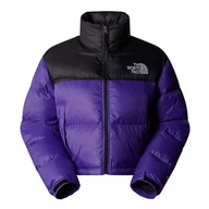 Kurtki i kamizelki sportowe damskie - Kurtka The North Face Nuptse Short Jacket 0A5GGES961 - fioletowo-czarna - miniaturka - grafika 1