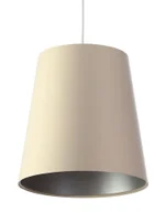 Lampy stojące - Kremowo-srebrna lampa wisząca stożek do salonu Hokuda - miniaturka - grafika 1
