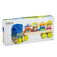 Sortery dla dzieci - Cubika Drewniana ciężarówka sorter z samochodami - miniaturka - grafika 1
