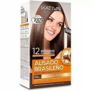 Kativa Alisado Brasileno & Argan Brazilian Zestaw Do Trwałego Zabiegu Keratynowego Prostowania Włosów - Zestawy kosmetyków damskich - miniaturka - grafika 1