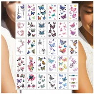 Zabawki kreatywne - Tatuaże Zmywalne dla Dzieci Kolorowe Motyl Motyle Mix 30 Wzorów - miniaturka - grafika 1