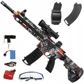 Zabawki militarne - Karabin Na Kulki Żelowe Pistolet Automat Dwa Magazynki Graffiti Kulki Wodne - miniaturka - grafika 1