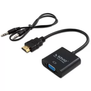 Elmak Kabel adapter Savio CL-23/B HDMI VGA KKS8KPBV0200 - Kable komputerowe i do monitorów - miniaturka - grafika 2