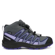Buty trekkingowe dziecięce - Trekkingi Salomon Xa Pro V8 Mid Waterproof L47857300 Szary - miniaturka - grafika 1