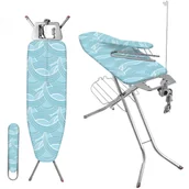 Deski do prasowania - Deska do prasowania z gniazdem i rękawikiem Gorino 120x38 cm niebieska - miniaturka - grafika 1