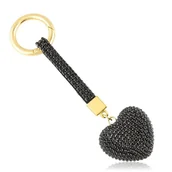 Breloki - Brelok kryształowe serce czarne - miniaturka - grafika 1