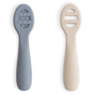 Pierwsze łyżeczki dla niemowląt 2-pack Tradewinds & Shifting Sand, Mushie - Sztućce dla dzieci - miniaturka - grafika 1