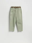 Spodnie damskie - Reserved - Spodnie chino z paskiem - jasnozielony - miniaturka - grafika 1