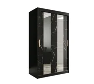 Szafy - Szafa przesuwna Garderoba MARMUR POLE 120 gł. 62 czarny - miniaturka - grafika 1