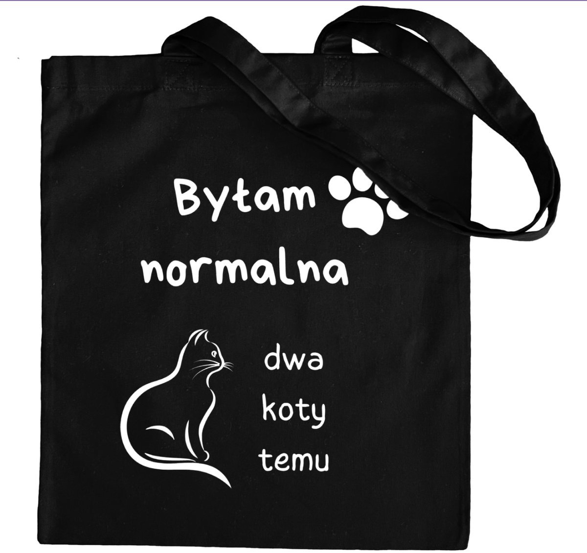 Torba BAWEŁNIANA Z NADRUKIEM EKO Shopperbag Torba Dla Kociary Kot Kotki mem