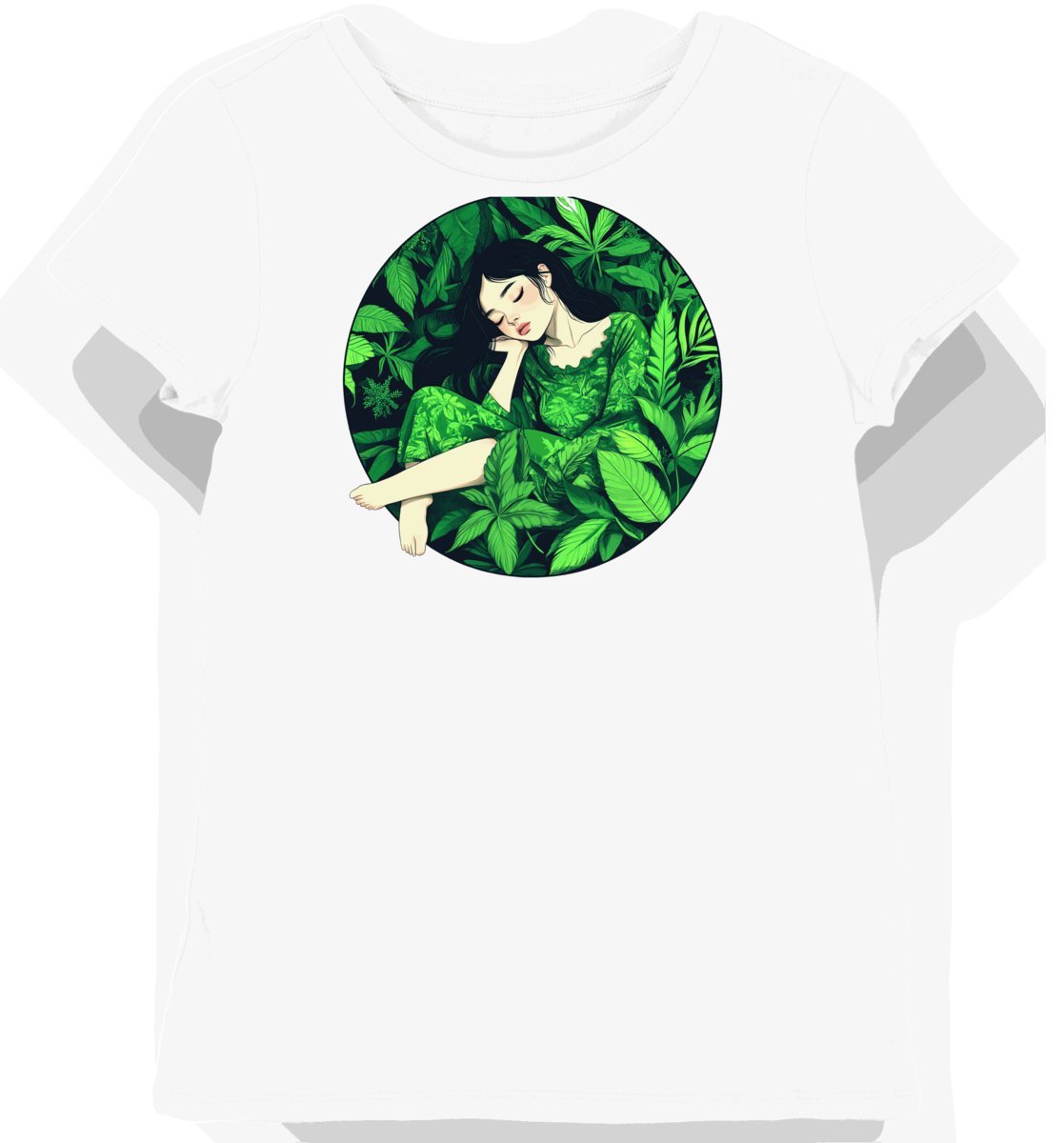 Koszulka damska biała z motywem liścia Harajuku XXL