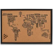 Tablice i flipcharty - Zeller 11570 Pin Bord "World Letters", z korka, czarna, 60 x 40 x 2 cm 11570 - miniaturka - grafika 1
