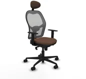 Fotele i krzesła biurowe - Krzesło Biurowe z Zagłówkiem Jorquera Piqueras y Crespo 1D036N1 Szary Ceimnobrązowy - miniaturka - grafika 1
