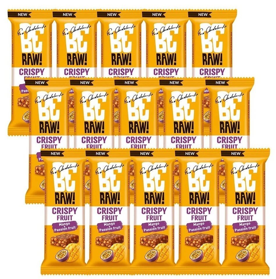 Baton proteinowy BERAW Crispy Fruit Mango-marakuja (15 x 40 g)