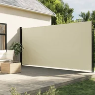 Markizy - vidaXL Zwijana markiza boczna, kremowa, 220x500 cm - miniaturka - grafika 1