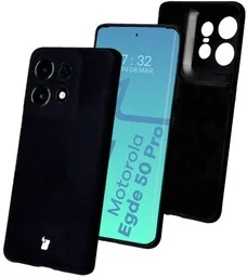 Bizon Silikonowe etui Soft Case do Motorola Edge 50 Pro, czarne - Etui i futerały do telefonów - miniaturka - grafika 1