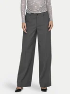 Spodnie damskie - ONLY Spodnie materiałowe Lalana 15334247 Szary Wide Leg - miniaturka - grafika 1