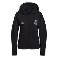 Bluzy damskie - adidas Damska bluza z kapturem DFB Mv Fz W, czarny, XXL - miniaturka - grafika 1