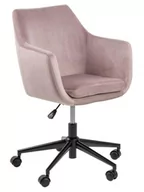 Fotele i krzesła biurowe - D2.Design Fotel biurowy na kółkach Nora VIC różowy 177315 - miniaturka - grafika 1
