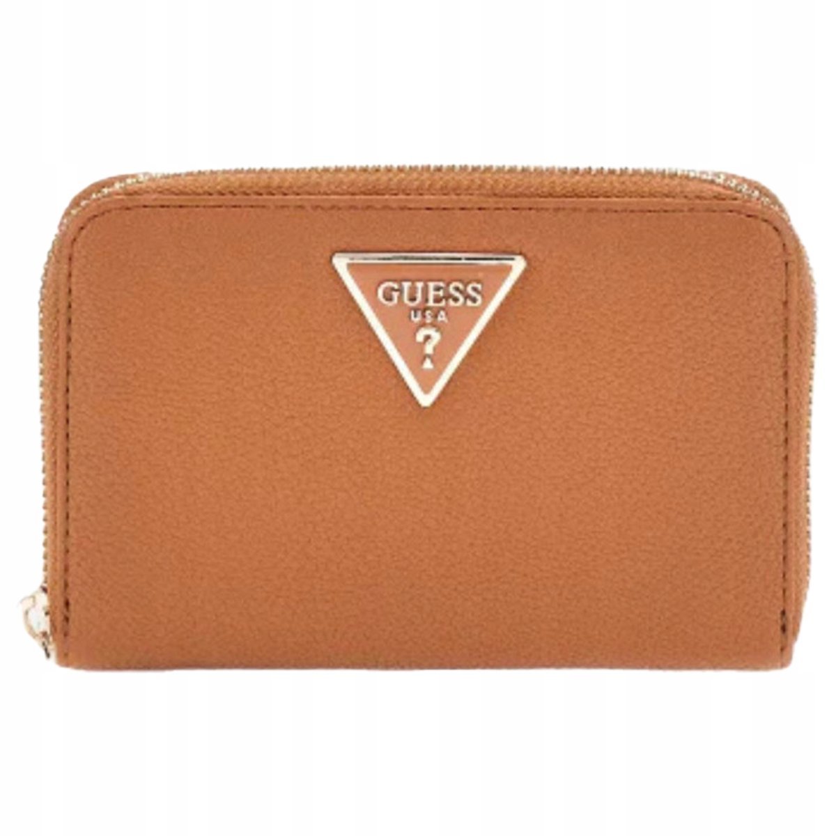 Guess Damski Mały Portfel Elegancka Portmonetka Poliuretanowa Brązowa Ładna