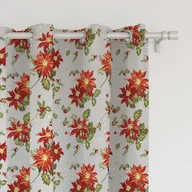 Zasłony - Zasłona WINTER  wzór BN15 | gwiazda betlejemska na szarym tle 150 x 280 cm tkanina standard - miniaturka - grafika 1