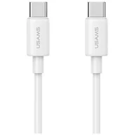 Kable USB - USAMS SJ711USB02 USB-C do USB-C 1m Biały - miniaturka - grafika 1